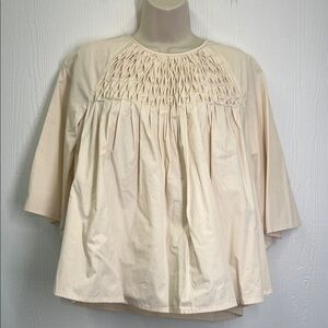 Joh Apparel - NWT Wilder cream Smocked Quarter Sleeve Blouse Size Medium